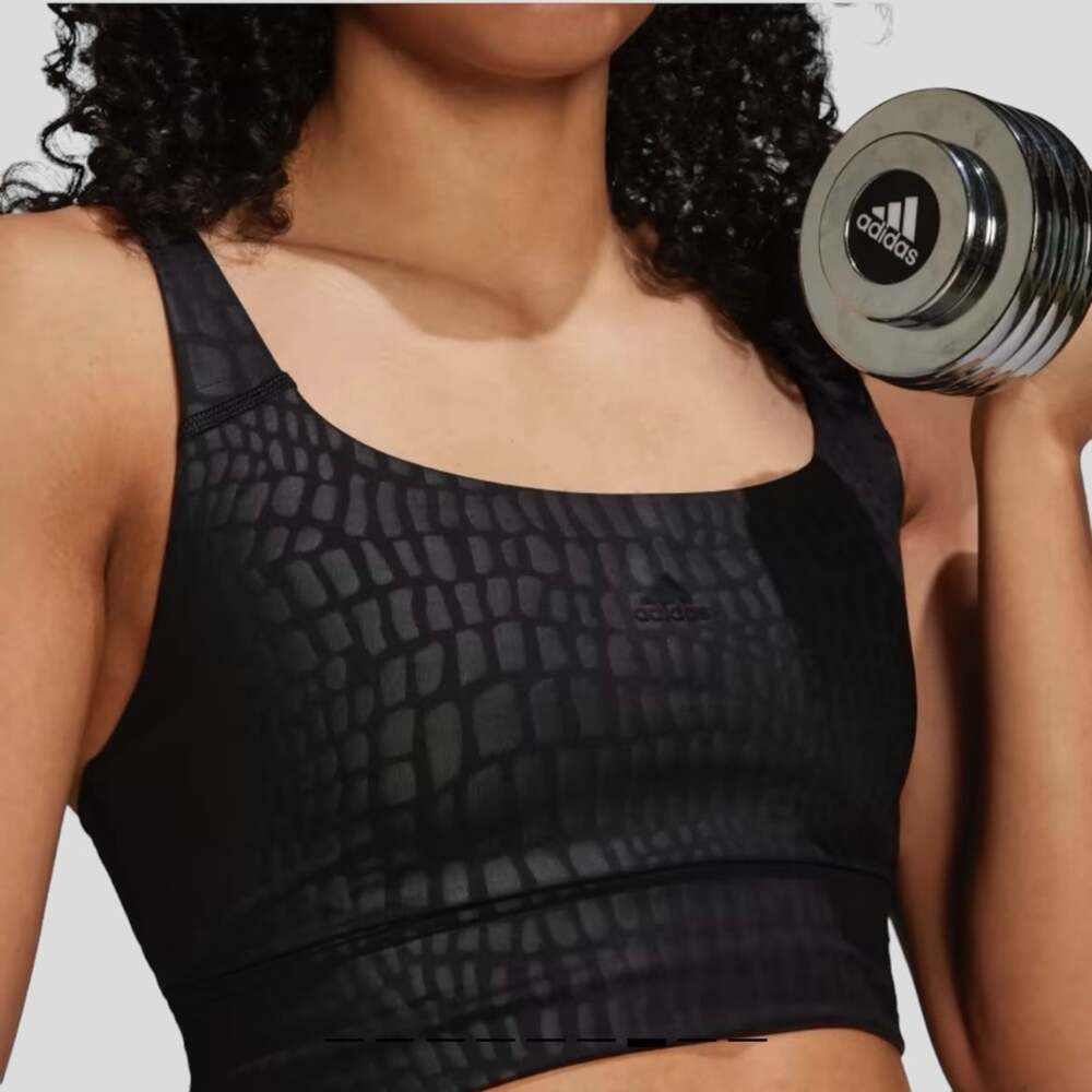 Adidas XS Extra Small Aeroready Croc Embossed Sports Bra Medium Support Training